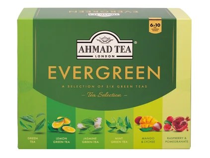 Ahmad Tea Evergreen porciovaný čaj spredu